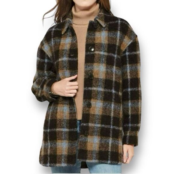 Madewell Women’s Belrose Oversized Plaid Shirt-Jacket in the Size Small - Picture 1 of 16